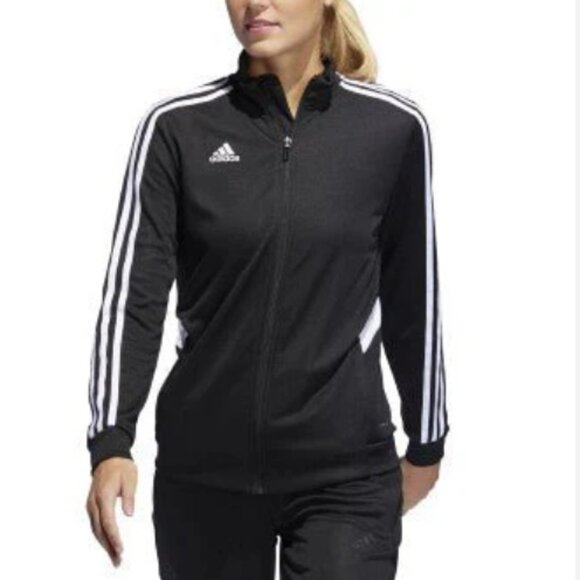 Adidas Black Tiro Tri Stripe Track Soccer Athletic Jacket M - Picture 1 of 4